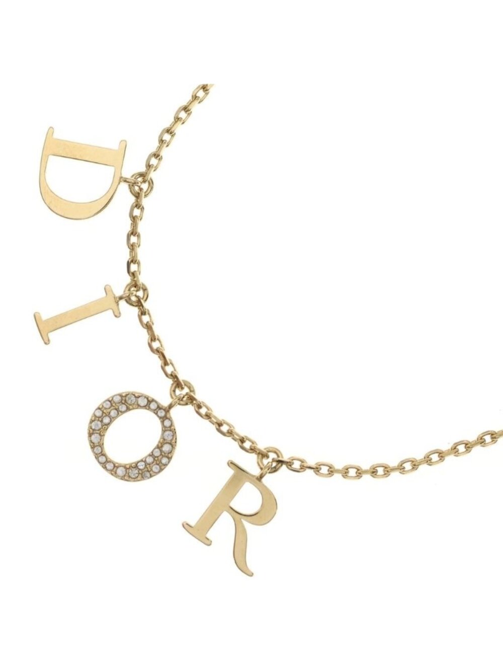 Dior Revolution Logo Design Necklace Gold